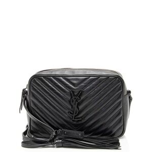 Yves Saint Laurent Lou Noir Black on Black Quilted Leather Crossbody Bag